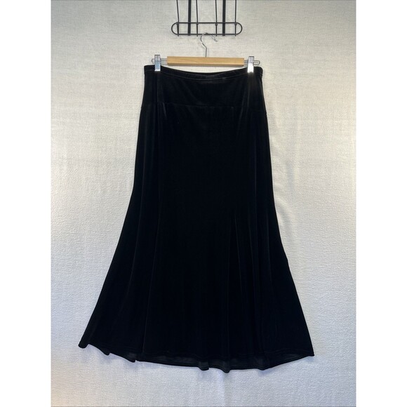 Paper Doll Black Velvet Skirt Womens Med Long Maxi Whimsygoth Boho Witchy - Picture 8 of 11